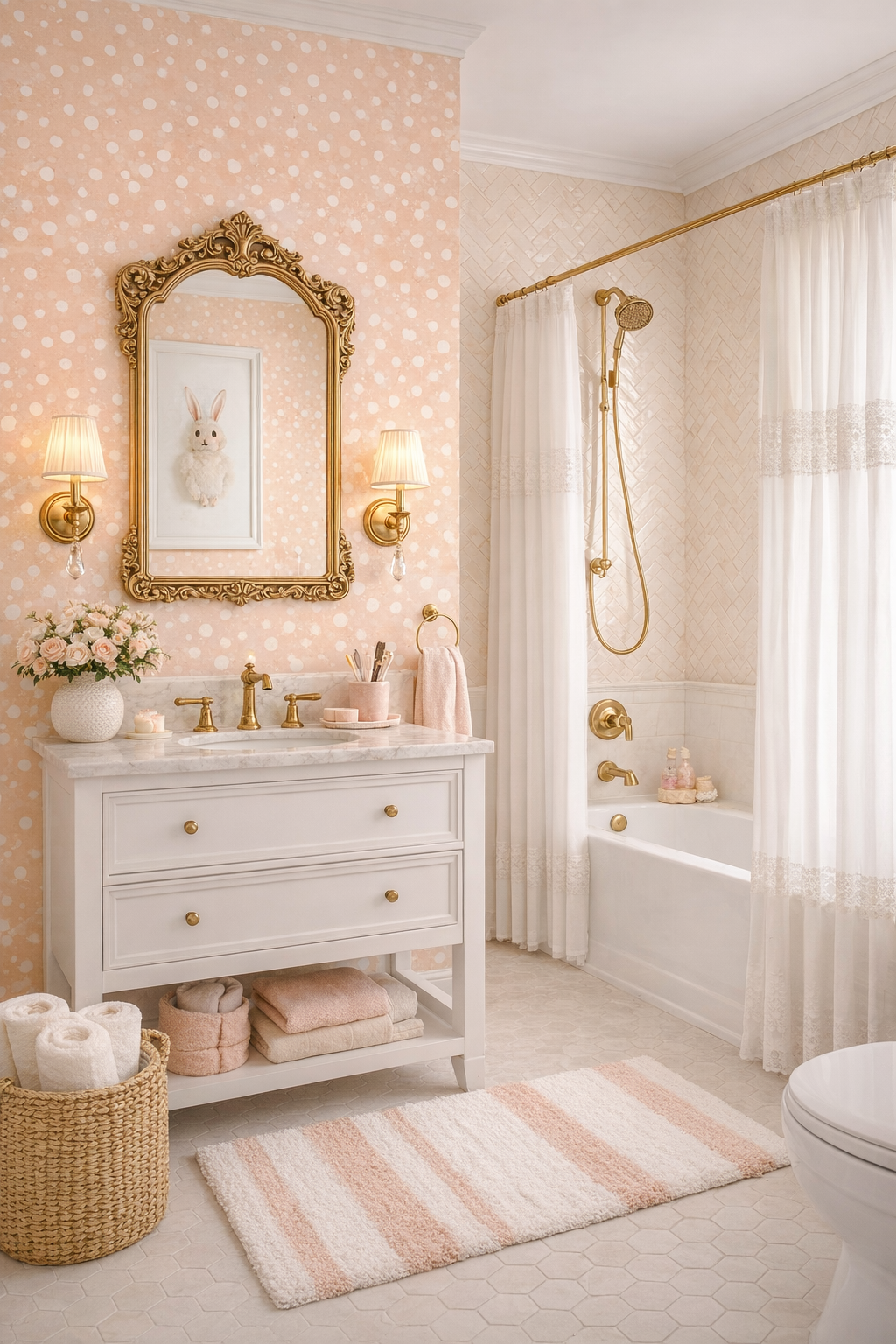 Apricot Linen Dot