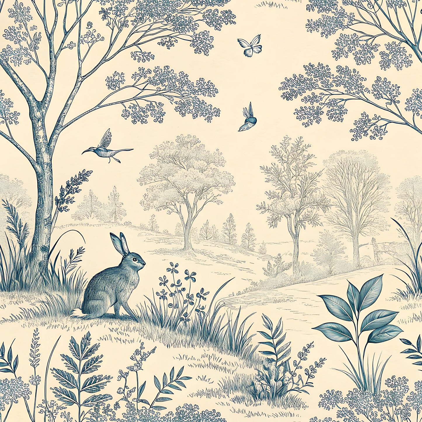 Blueberry Meadow- Scenic Wallpaper Mural